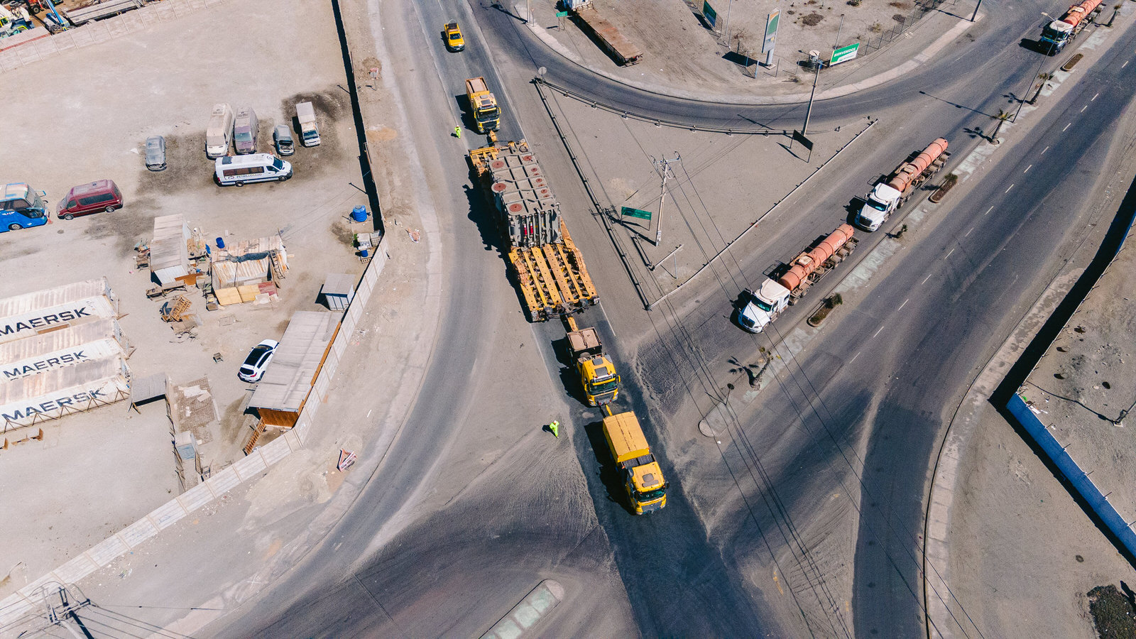 WEG Transformador Antofagasta — dron aereo interseccion carretera 1